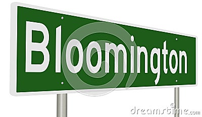 Highway sign for Bloomington Stock Photo