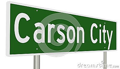 Highway sign for Carson City Nevada Stock Photo