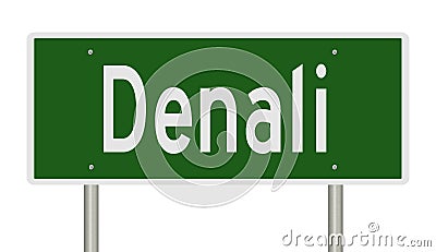 Highway sign for Denali Alaska Stock Photo