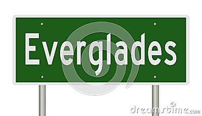 Highway sign for Everglades Florida Stock Photo