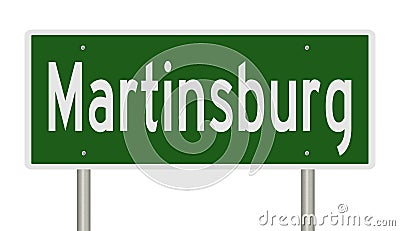 Highway sign for Martinsburg West Virginia Stock Photo