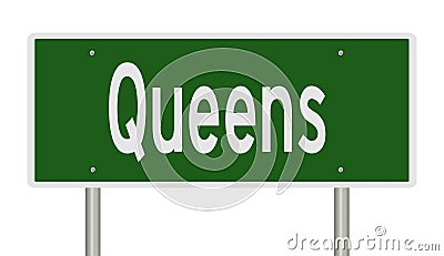 Highway sign for Queens New York Stock Photo
