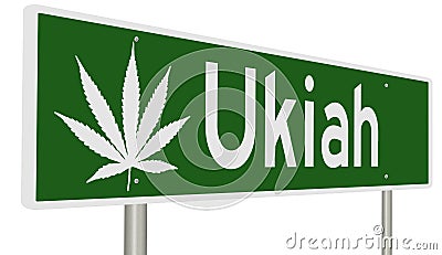 Highway sign for Ukiah California Stock Photo