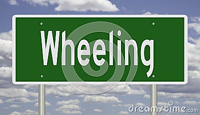 Highway sign for Wheeling West Virginia Stock Photo