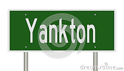 Highway sign for Yankton South Dakota Stock Photo