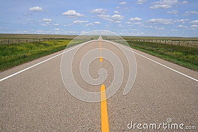 Highway in Southern Alberta Stock Photo