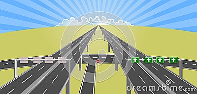 Highway to horizon Vector Illustration