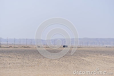 Highway to Hurghada in the middle of the Egyptian desert Stock Photo