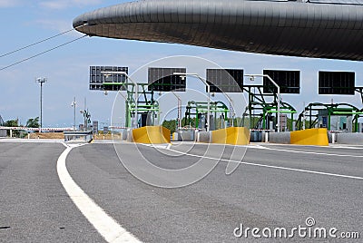Highway toll gate Stock Photo