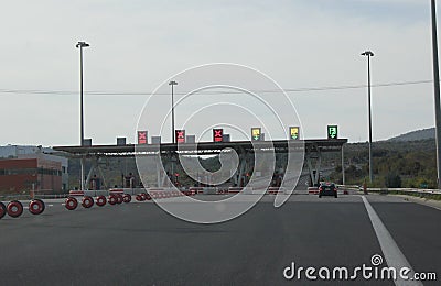 Highway tolls in Greece Editorial Stock Photo