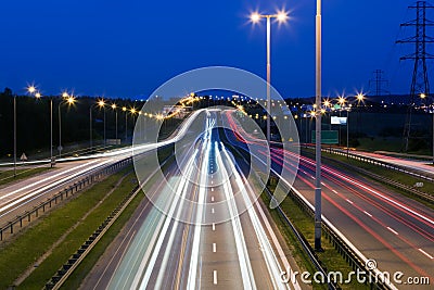 Highway traffic at the evening. Transport, transportation Stock Photo