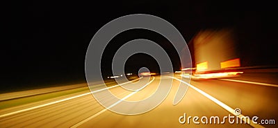 Highway traffic at night Stock Photo