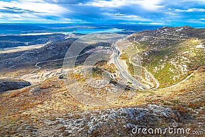 A1 Highway Velebit pass aerial view Stock Photo