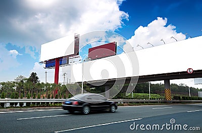 Highways and billboards Stock Photo