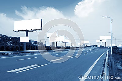 Highways and billboards Stock Photo