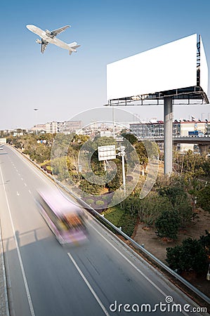 Highways and billboards Stock Photo