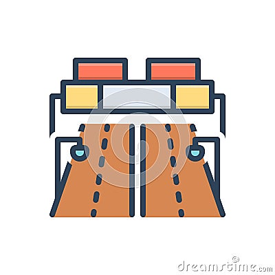 Color illustration icon for Highways, turnpike and interstate Cartoon Illustration