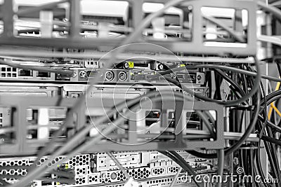 Hihg tech network cables Stock Photo
