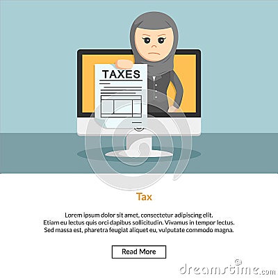 Hijab enterpreneur with taxes paper Vector Illustration