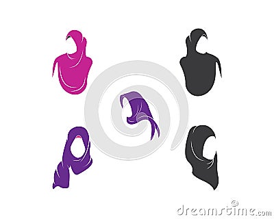 hijab logo vector,culture of woman muslim fashion Vector Illustration
