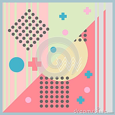 Hijab pattern abstract memphis geometric style Vector Illustration