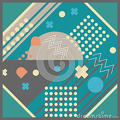 Vector Hijab pattern abstract memphis geometric style Vector Illustration