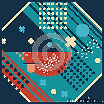 Vector Hijab pattern abstract memphis geometric style Vector Illustration
