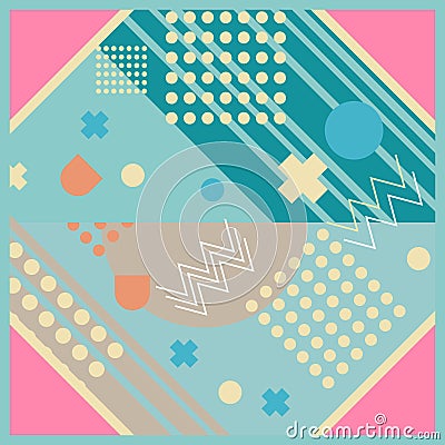 Hijab pattern abstract memphis geometric style Vector Illustration