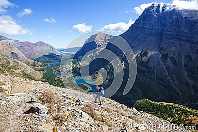 Hike in Glacier Park Stock Photo