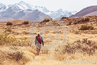 Hike in New Zealand Stock Photo