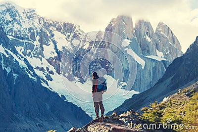 Hike in Patagonia Stock Photo