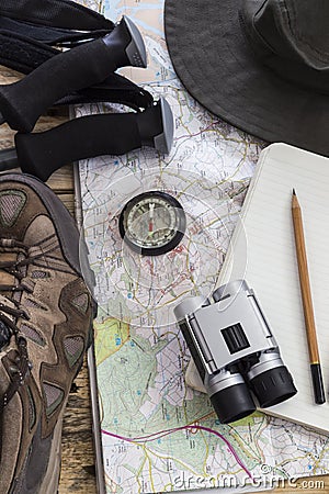 Hike Planning Stock Photo