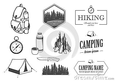 Hike set Vector Illustration