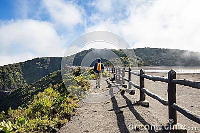 Hike to volcano Stock Photo