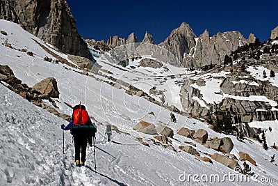 Hike up to Mt. whitney Stock Photo