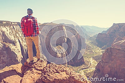 Hike in Zion Stock Photo