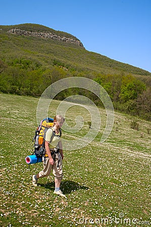 Hiker girl Stock Photo