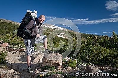 Hiker On Trail Stock Photo