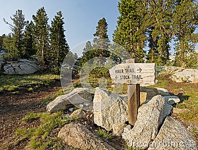 Hiker Trail Stock Trail Sign Stock Photo