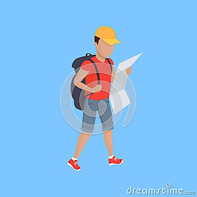 Hiker Traveller Vector Illustration Vector Illustration