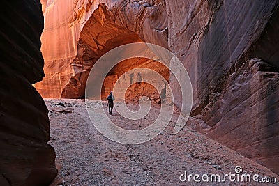 Hiker in Wire Pass Editorial Stock Photo