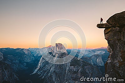 Hiker in Yosemite National Park, California, USA Stock Photo