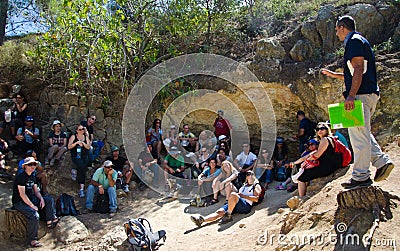 Hikers and guide Editorial Stock Photo