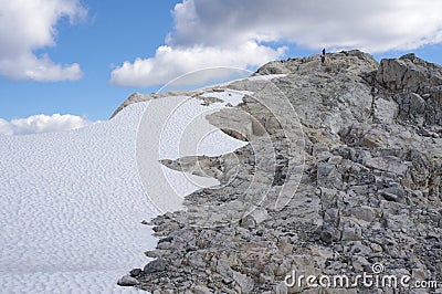 Hikers on Rainbow Mountain Stock Photo