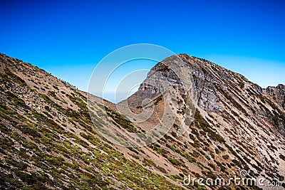 Hikers on Syue Mountain Stock Photo