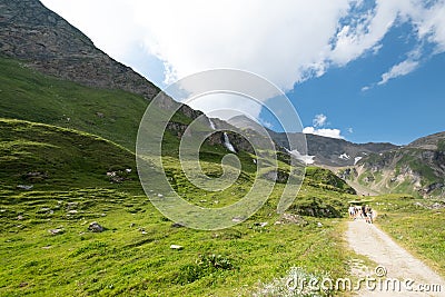 Gamsgrube Nature hiking trail at Grossglockner, Austria. Editorial Stock Photo