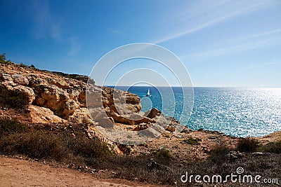 Hiking around Carvoeiro and the Benagil cave in Lagoa, Algarve, Portugal Stock Photo