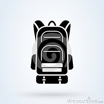 Hiking backpack icon vector, Touristic camping bag symbol, logo illustration. vector Simple modern icon design illustration Vector Illustration