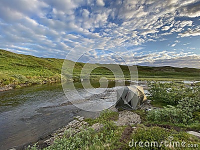 Hiking bath in a tourist camp, Murmansk region of Russia. Stock Photo