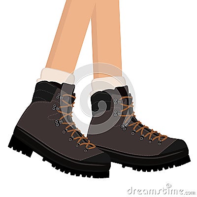 Hiking Boots vector Vector Illustration